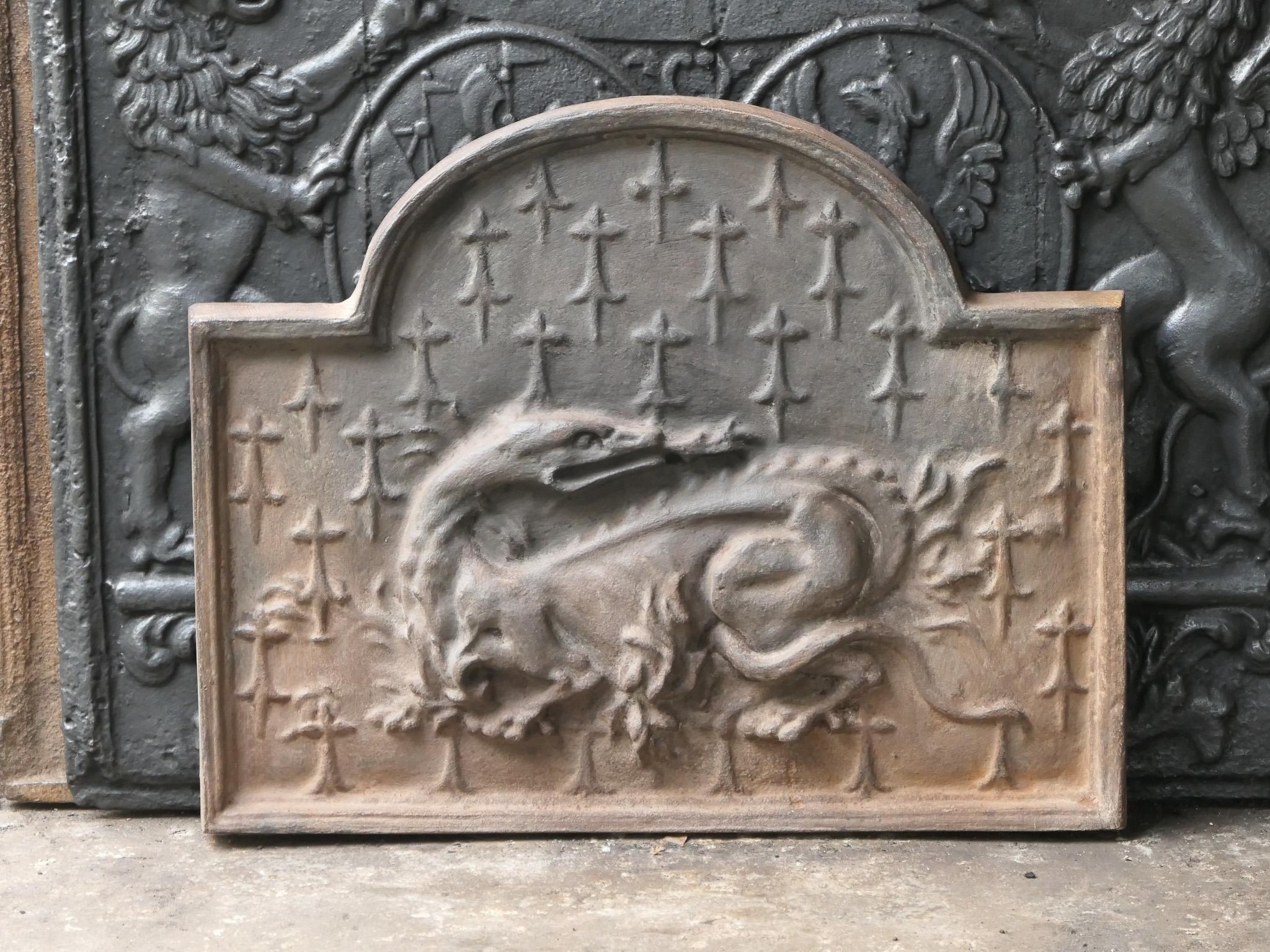 French Renaissance Stil 'Salamander' Kaminrückwand / Aufkantung (Französisch) im Angebot