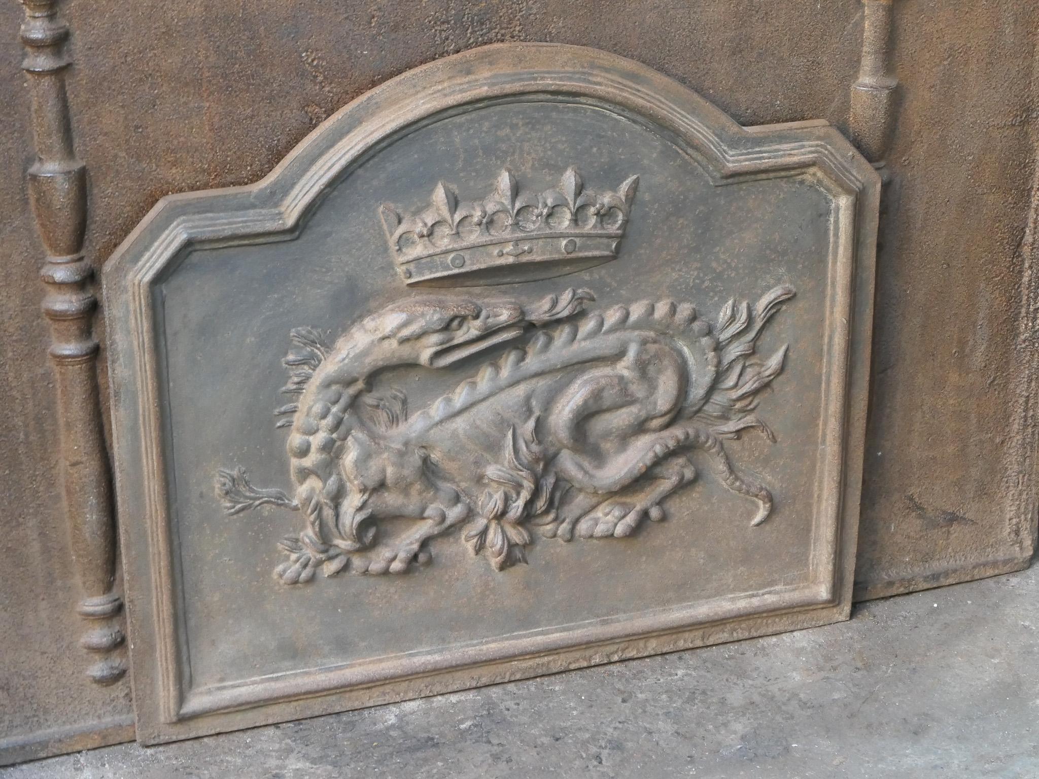 Plaque de cheminée / dosseret 'Salamandre' de style French Renaissance Bon état à Soest, NL