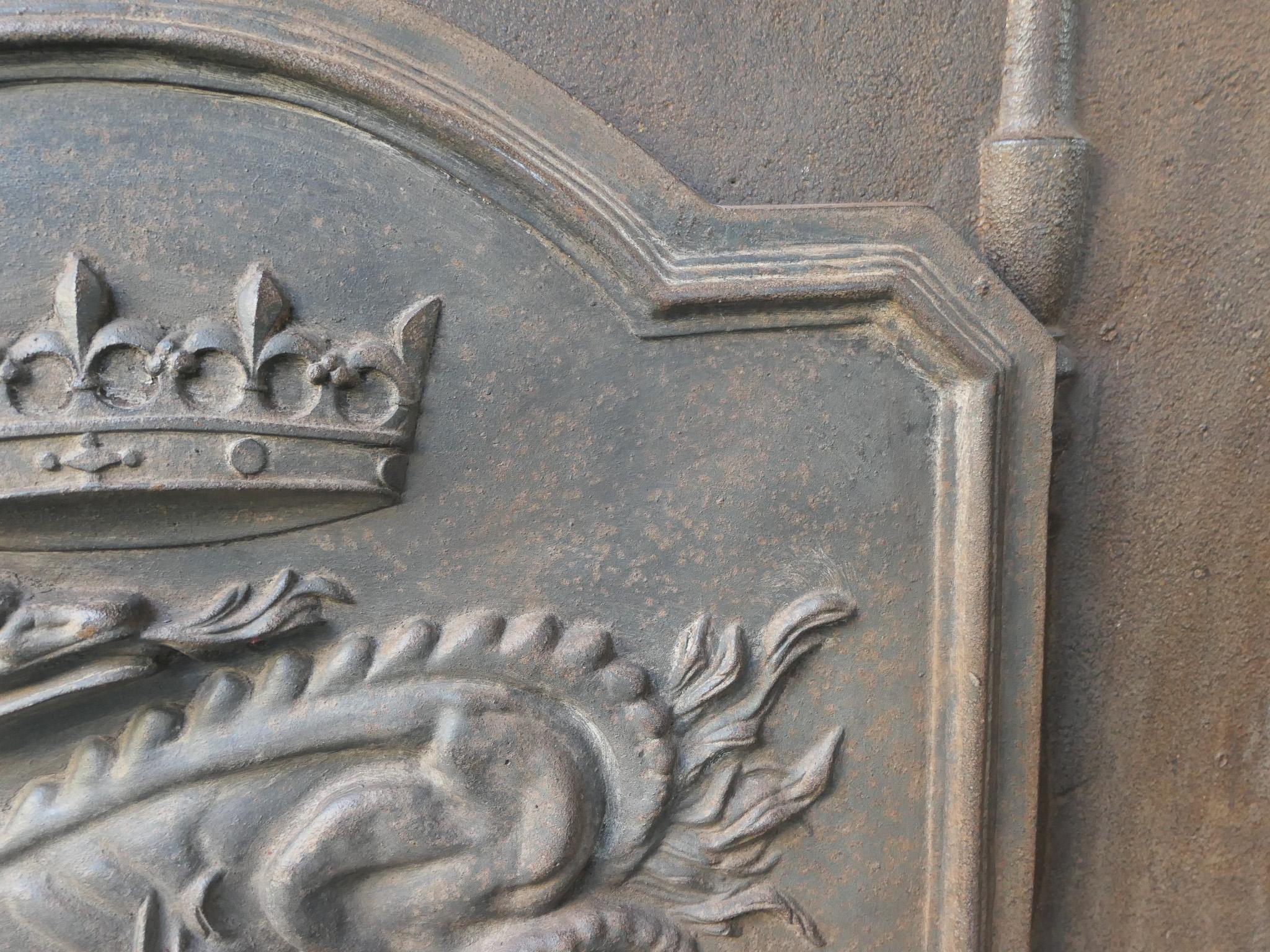 Plaque de cheminée / dosseret 'Salamandre' de style French Renaissance 2