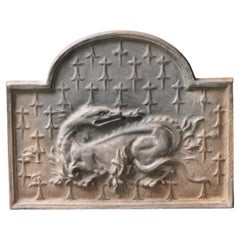 Plaque de cheminée / dosseret 'Salamandre' de style French Renaissance