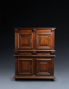 French Renaissance Walnut Cloth Cabinet or Wardrobe late 16th Century