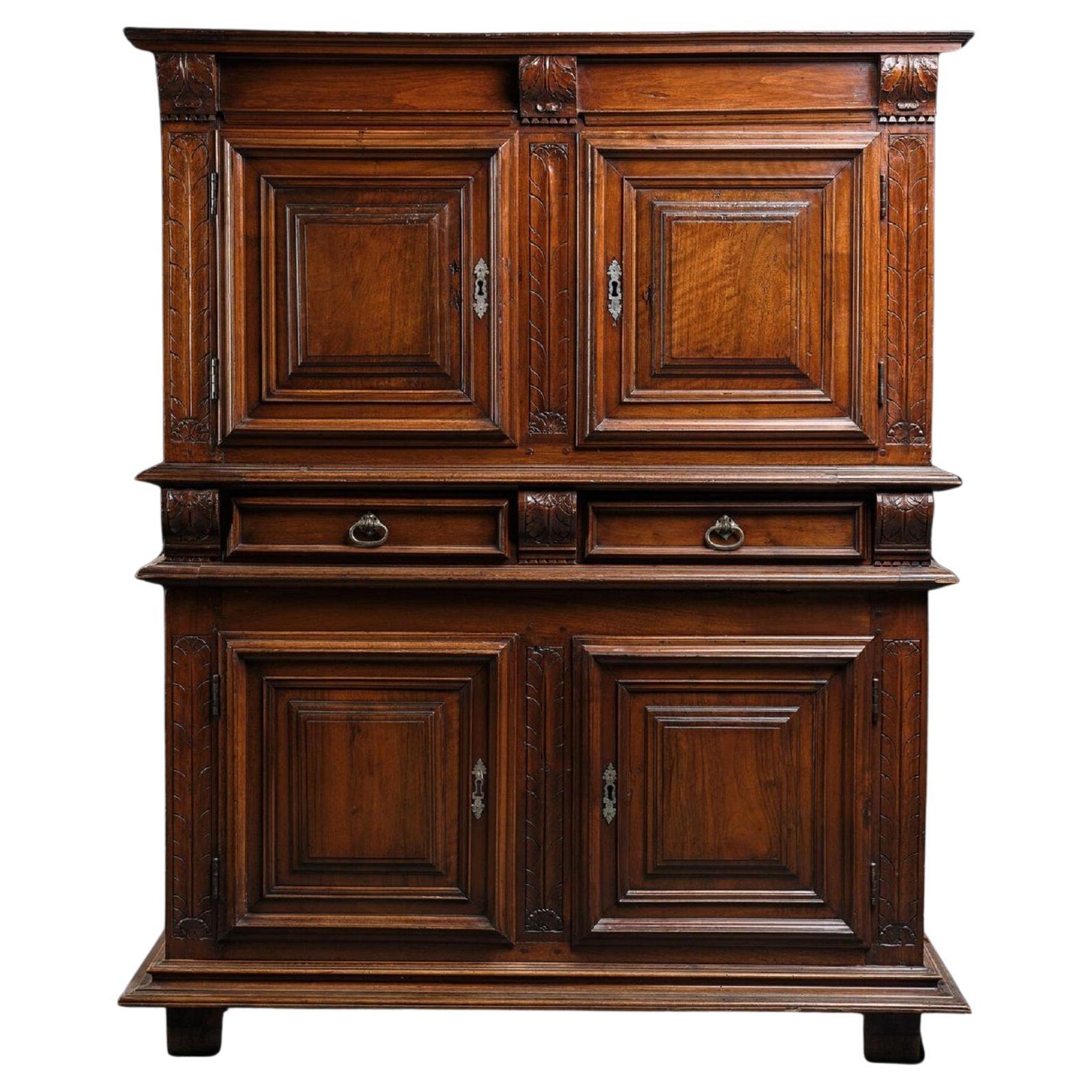 French Renaissance Walnut Cloth Cabinet or Wardrobe late 16th Century