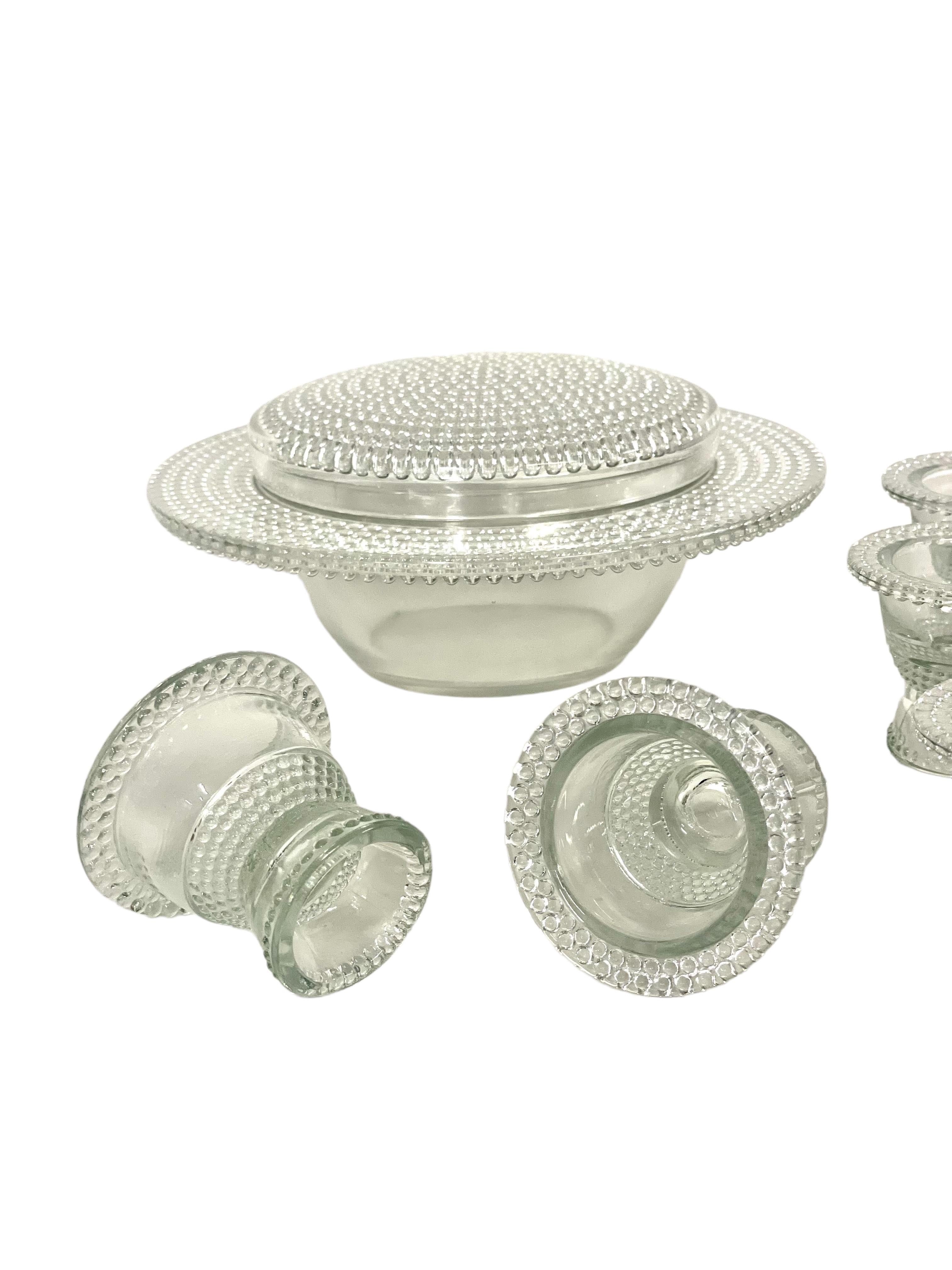Blown Glass French René Lalique Nippon Breakfast Service of 8 Pieces For Sale