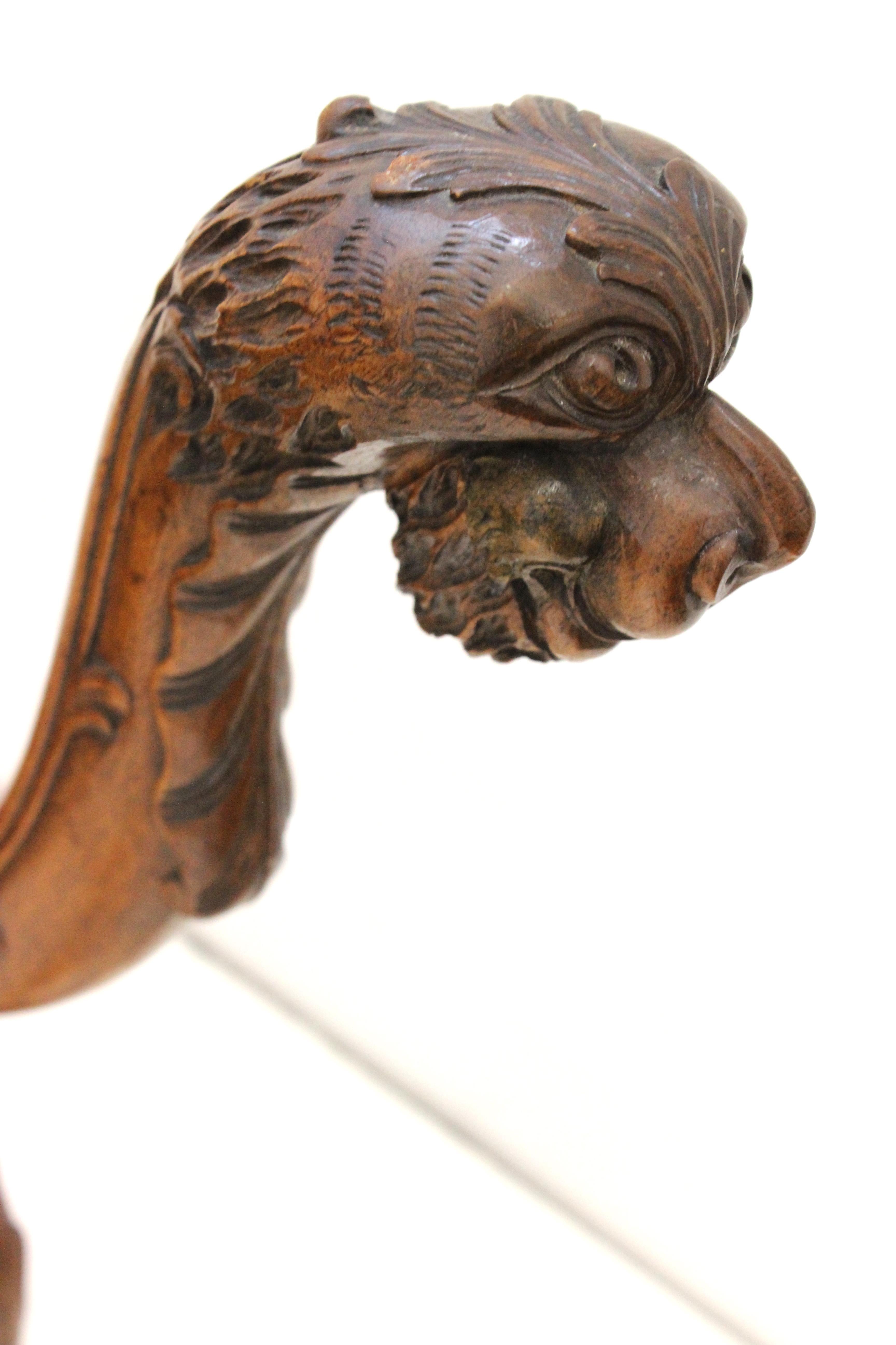 Italian Renaissance Style Lion-Head Curule Bench  For Sale 5