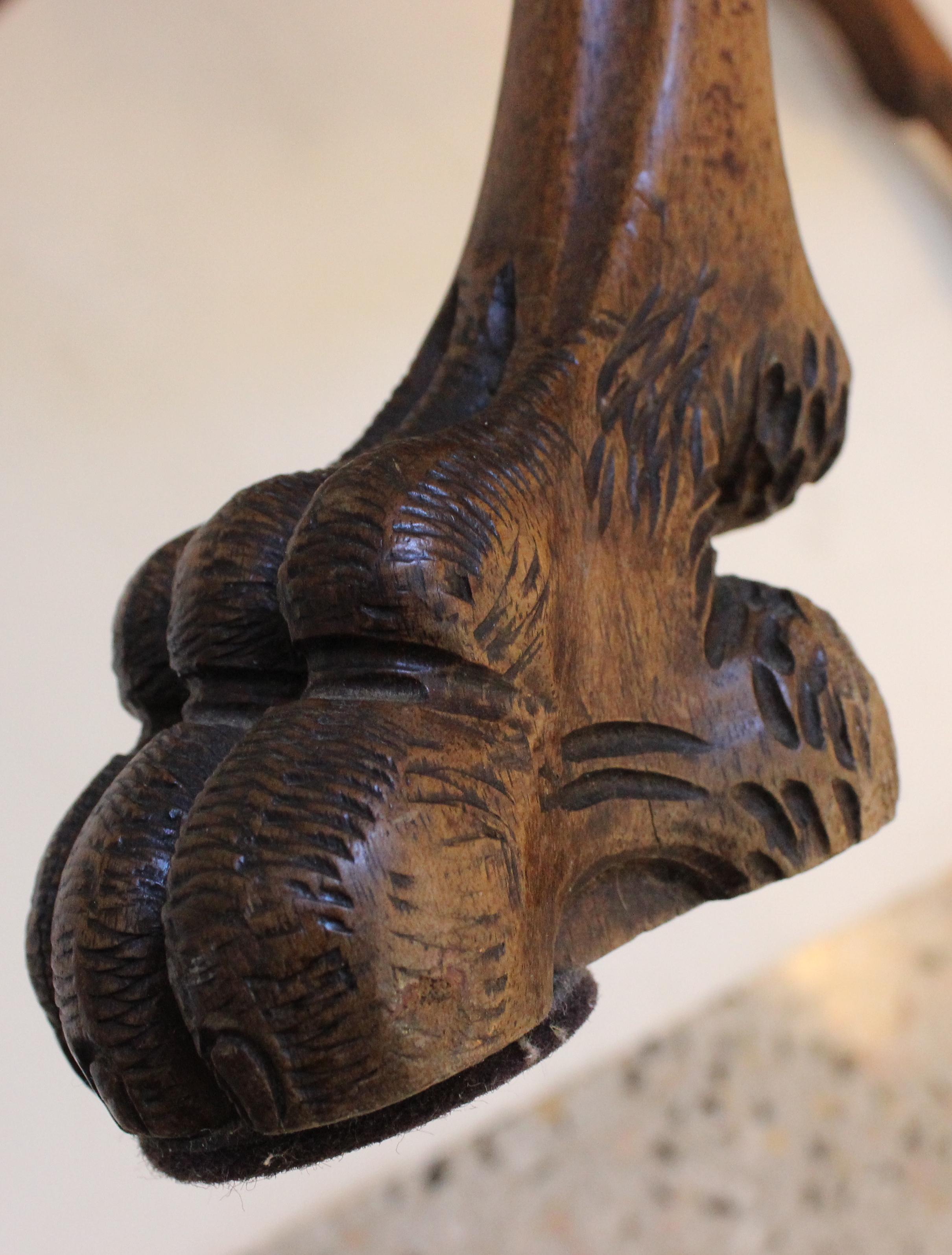 Wood Italian Renaissance Style Lion-Head Curule Bench  For Sale
