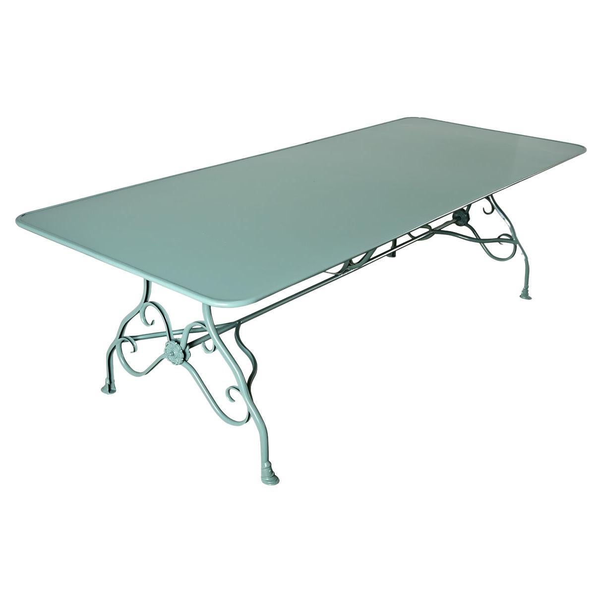 Table de salle à manger en métal de reproduction française en peinture poudre neuve