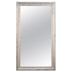 French Reproduction Silver Giltwood Mirror