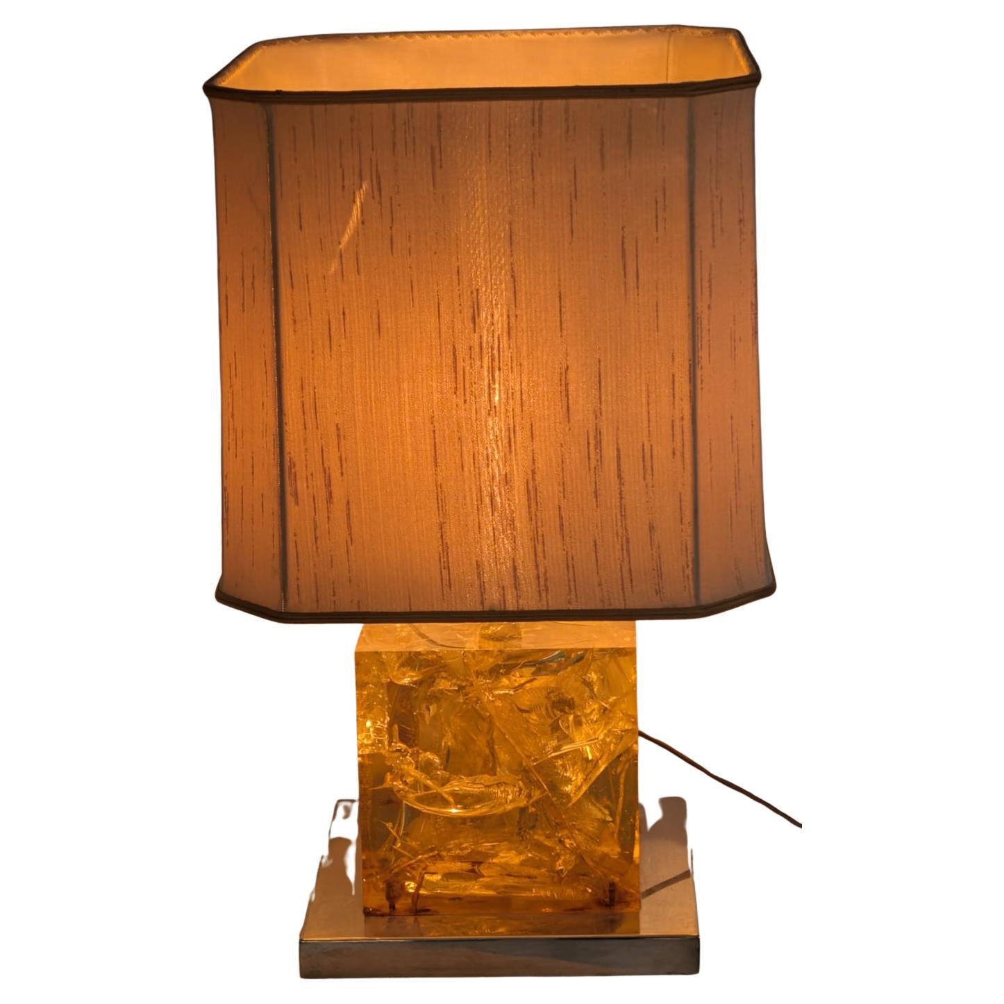 French Resin Table Lamp, 70s