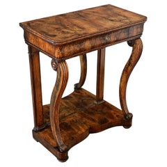 French Restauration 19th Century Burled Walnut Console