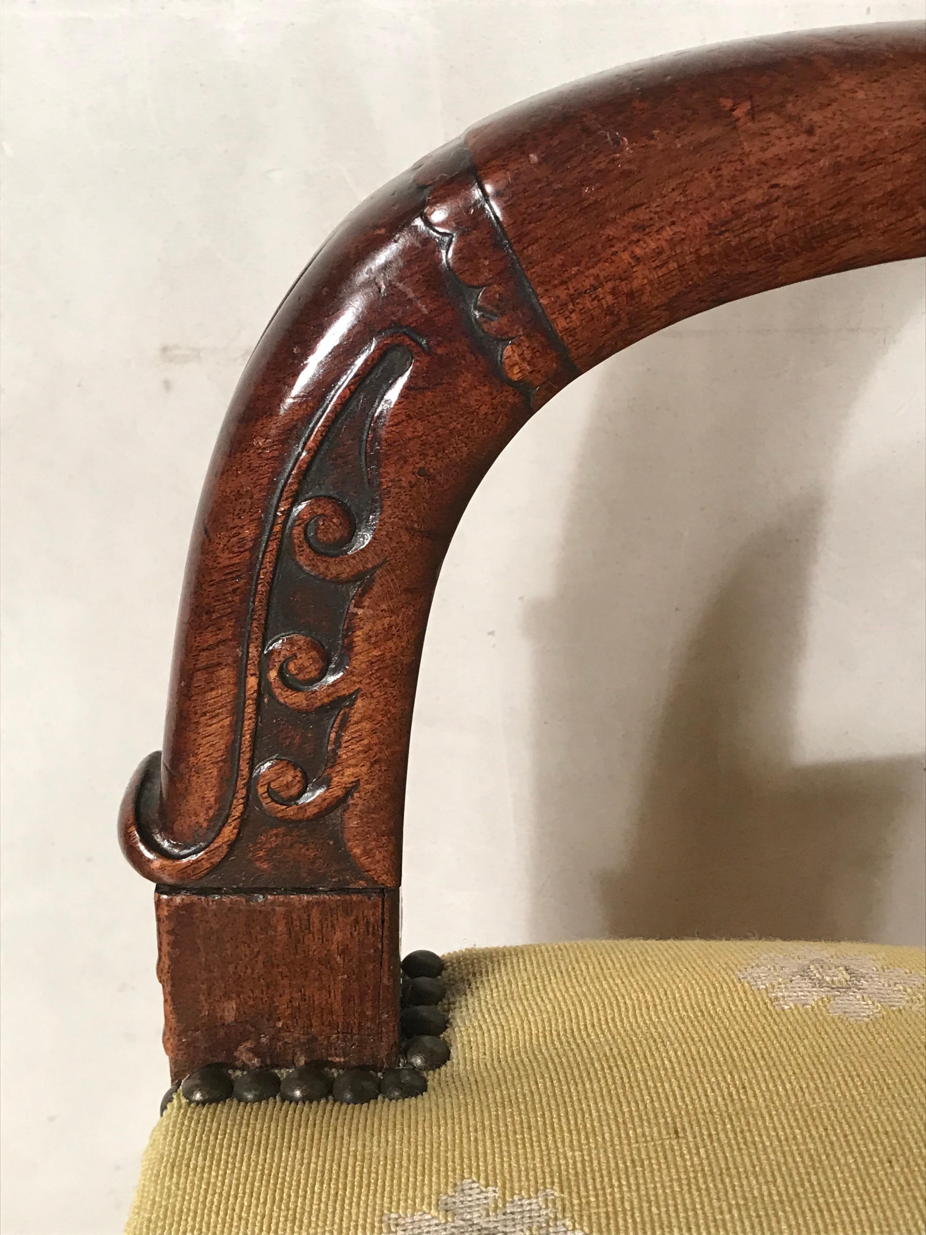 French Restauration Armchair, Early 19th Century, Mahogany For Sale 3