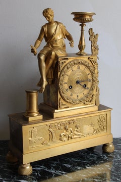 French Restauration Bacchus Clock