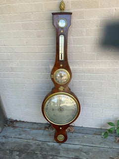 Barometro francese da restauro con orologio