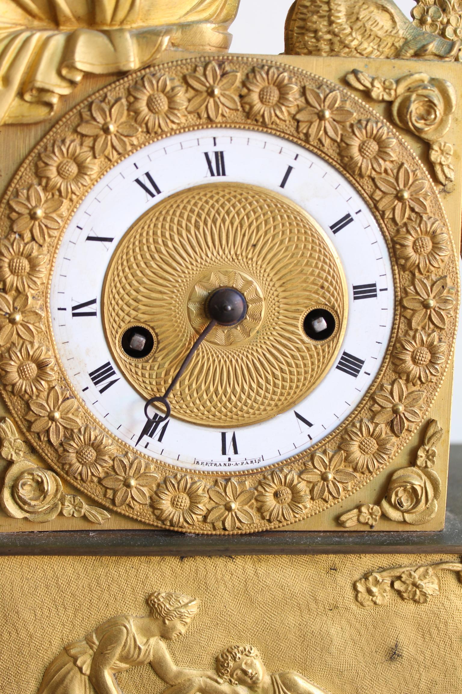 French Restauration Clock Allegory of Hunt 3
