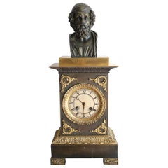 French Restauration Clock Decorated with Homer