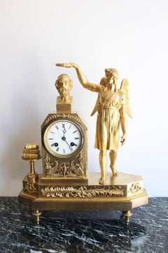 French Restauration Clock Tribute To Homer