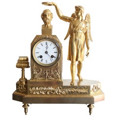 French Restauration Clock Tribute To Homer