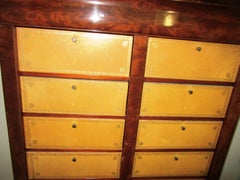 Cartonnier francese in mogano e pelle