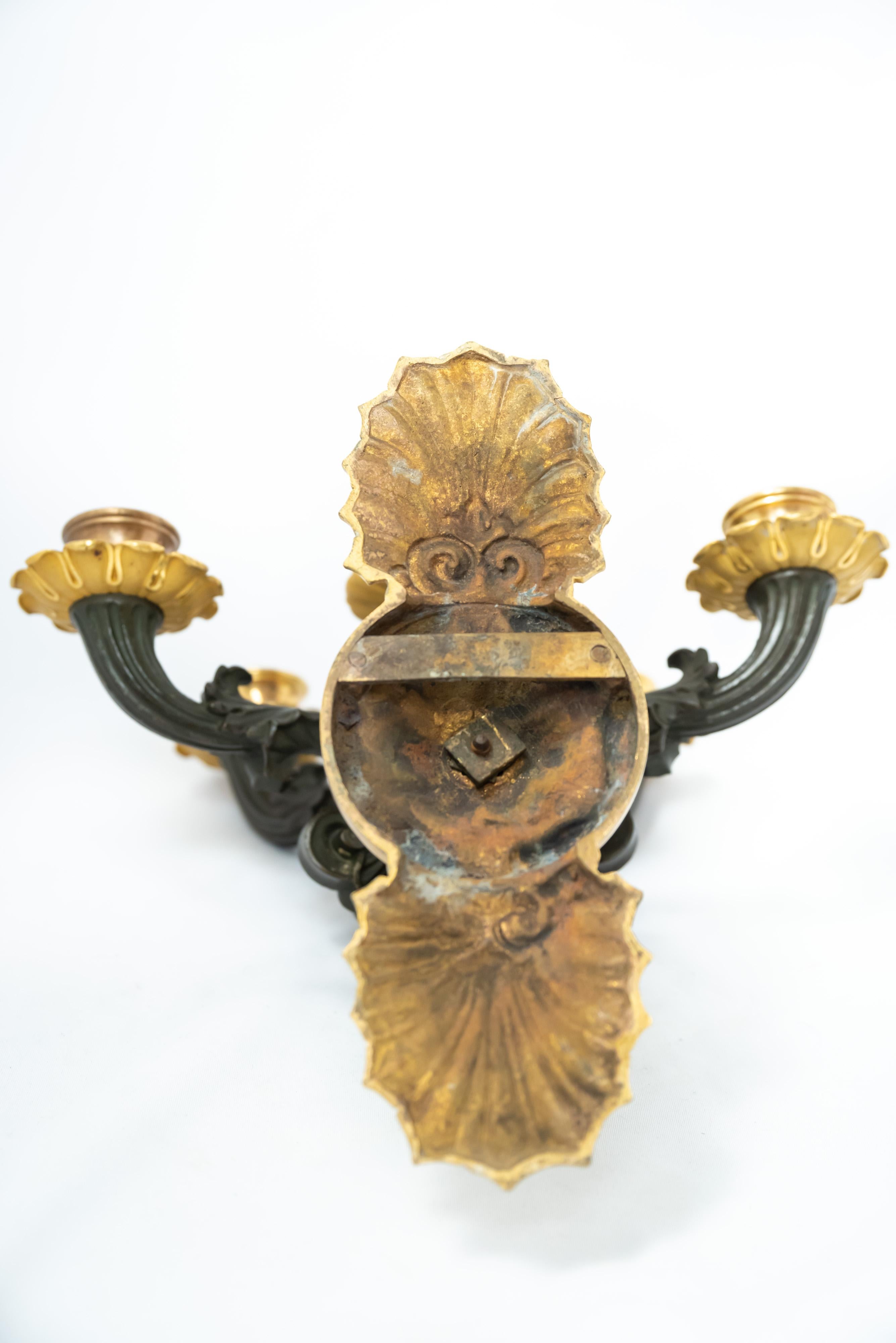 19th Century French Restauration Era Bronze Sconces For Sale