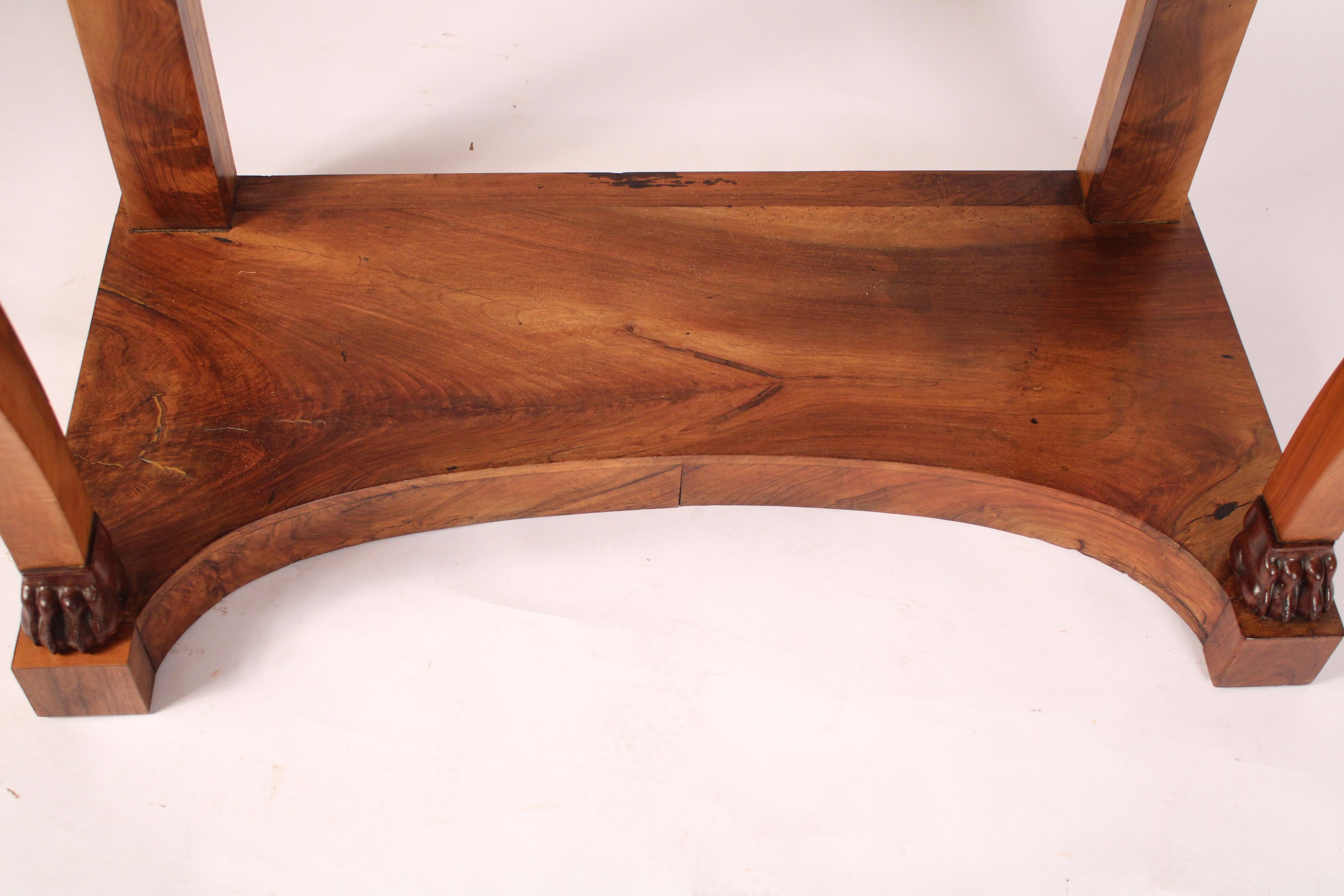 French Restauration Flame Mahogany Console table For Sale 4