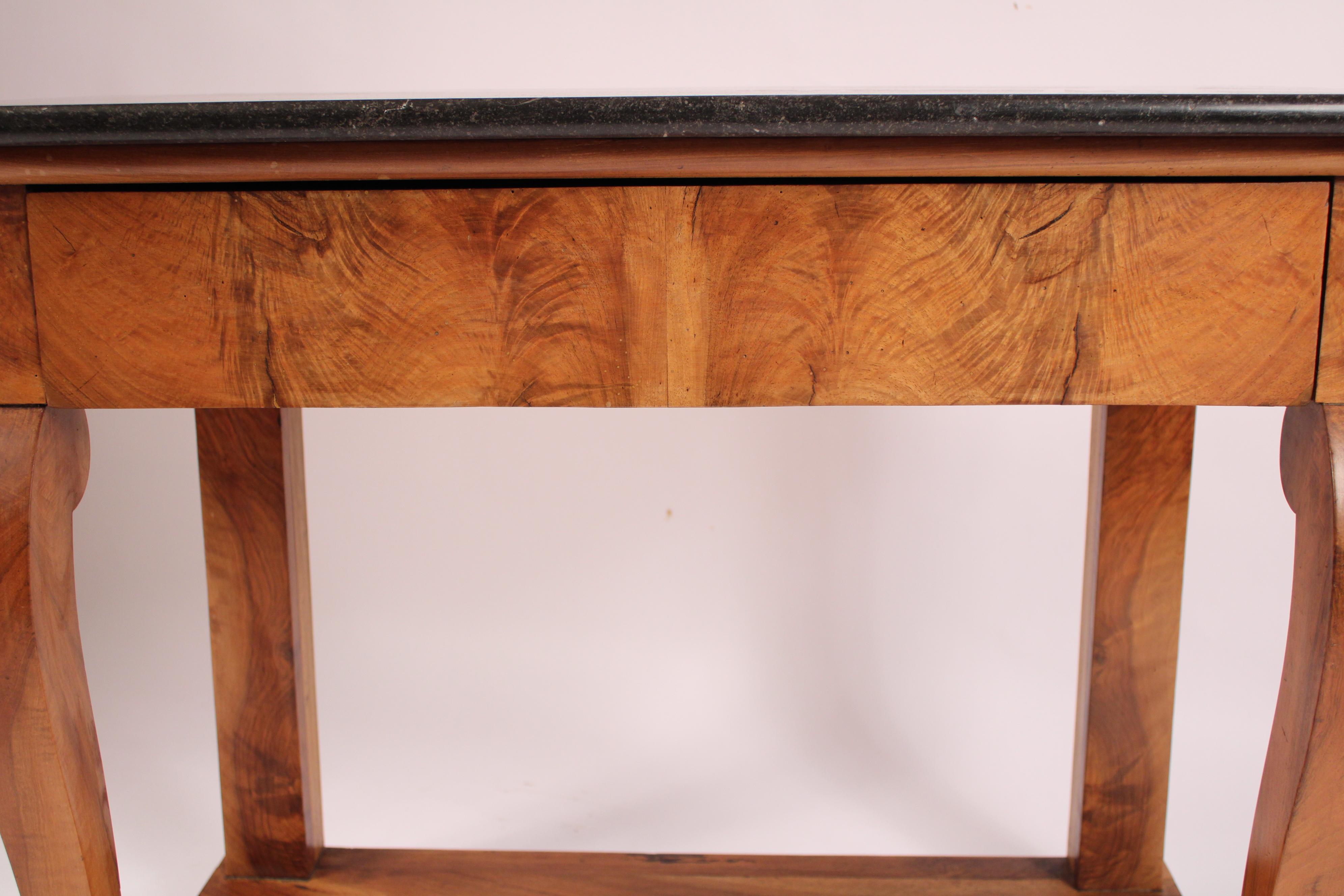 French Restauration Flame Mahogany Console table For Sale 5