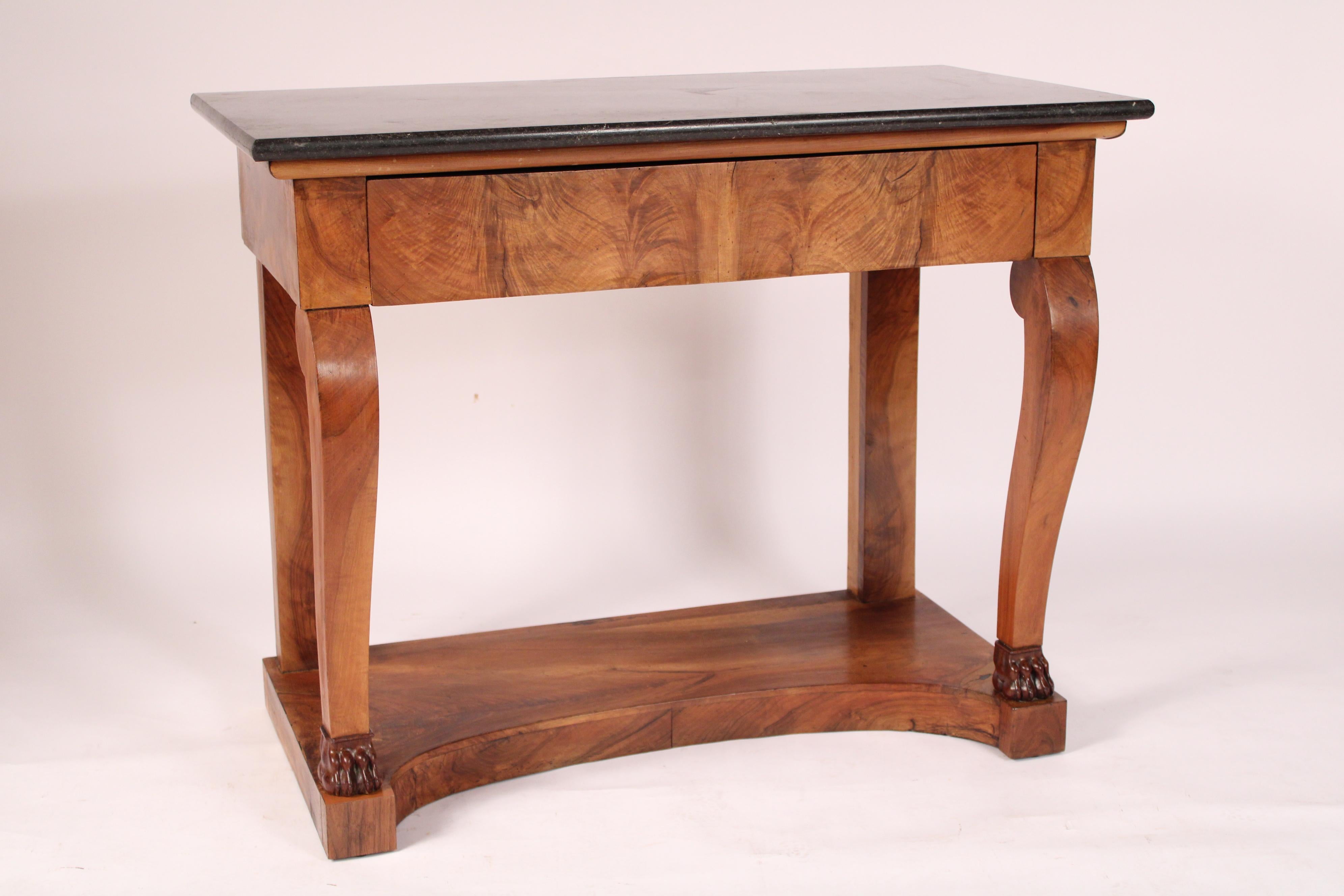 European French Restauration Flame Mahogany Console table For Sale