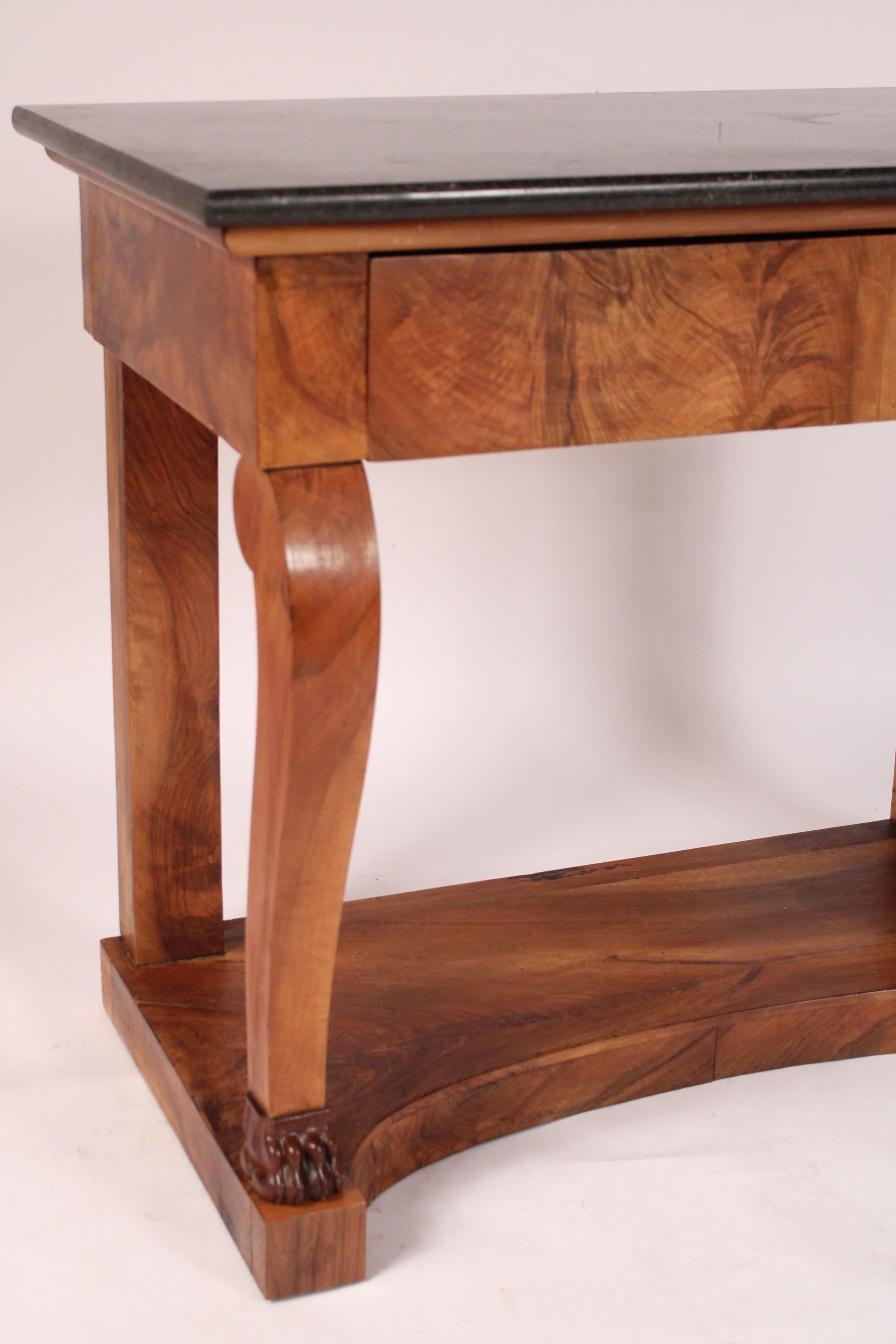 French Restauration Flame Mahogany Console table For Sale 1