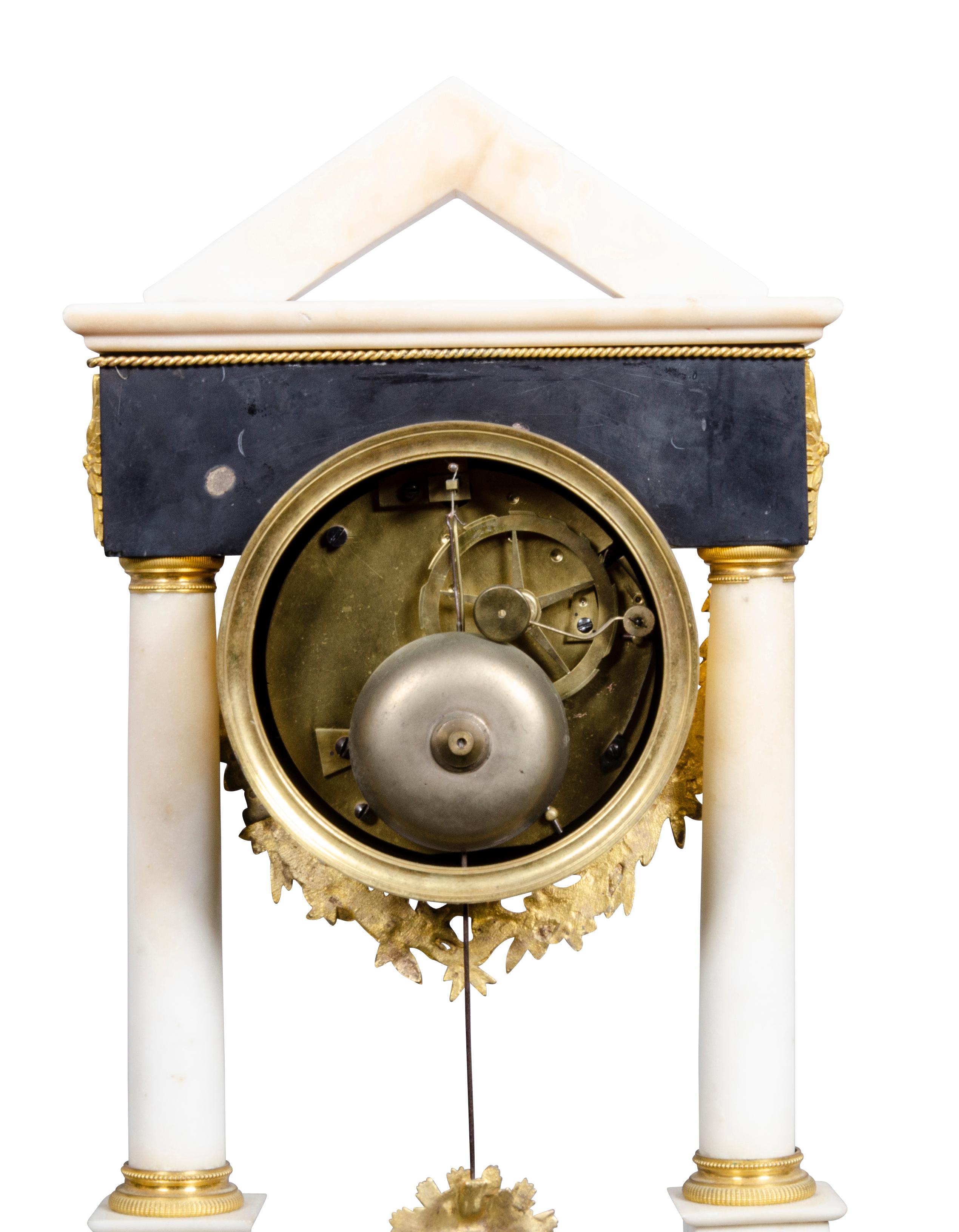 French Restauration Gilt Bronze Clock Signed Mesnil, Paris For Sale 3