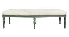 French Restauration Green Painted Bench
