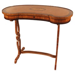 Antique French Restauration Kidney-Shaped Side Table or Small Desk, 1820s