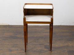 French Restauration Mahogany and Marble Bedside Table, circa 1830