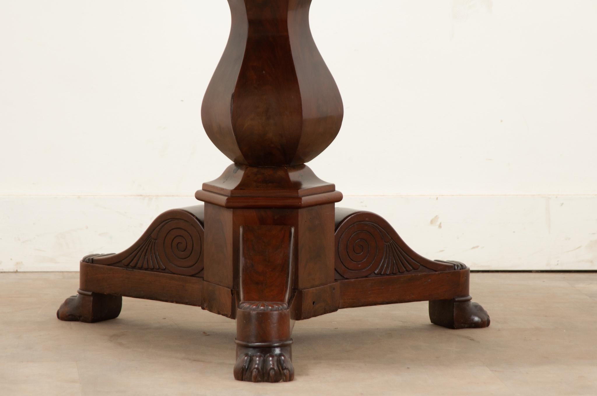 French Restauration Mahogany & Marble Gueridon For Sale 2
