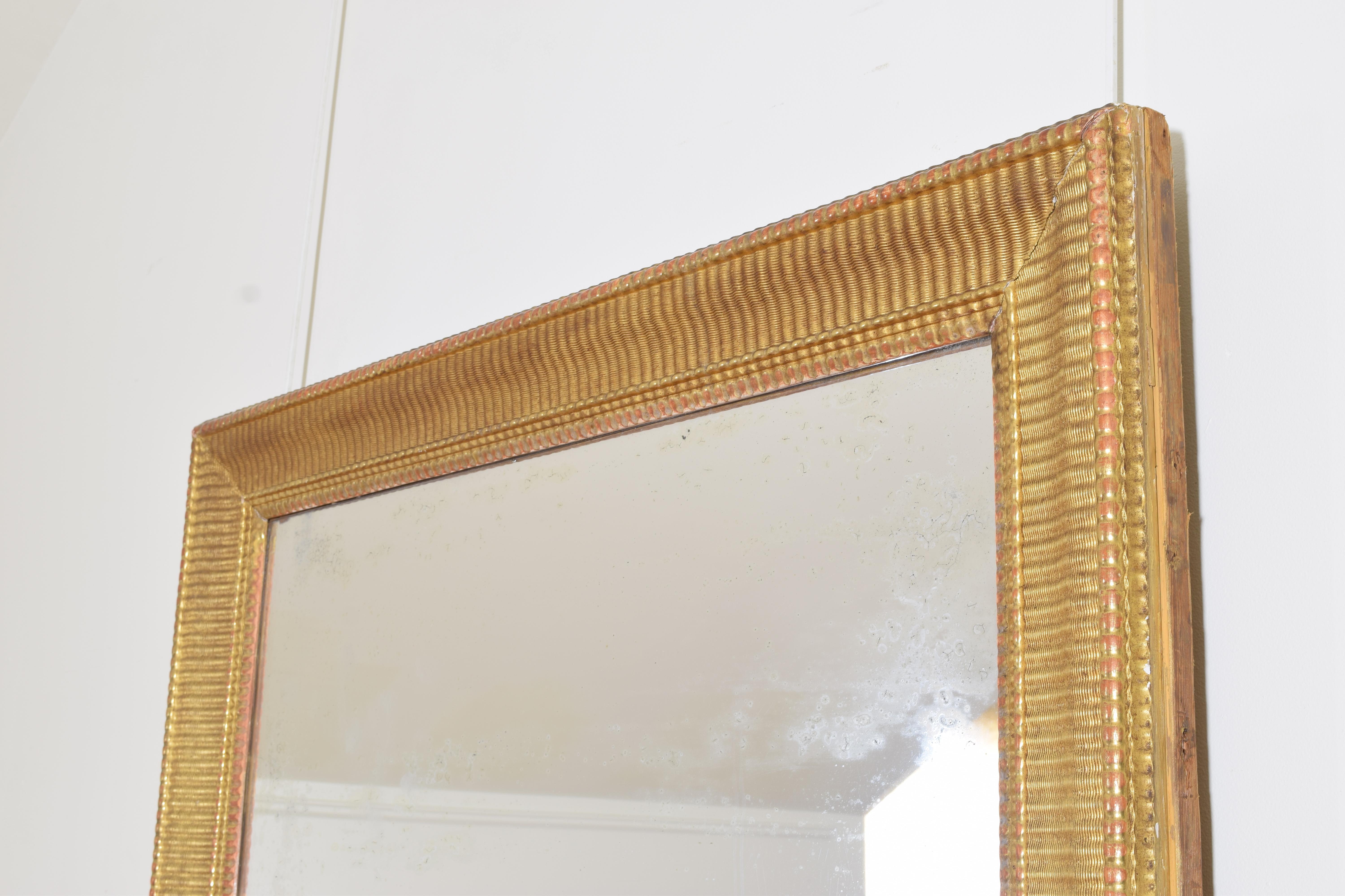 Early 19th Century French Restauration Period Carved & Gilt Gesso Mirror, Large Proportions, ca1820 For Sale