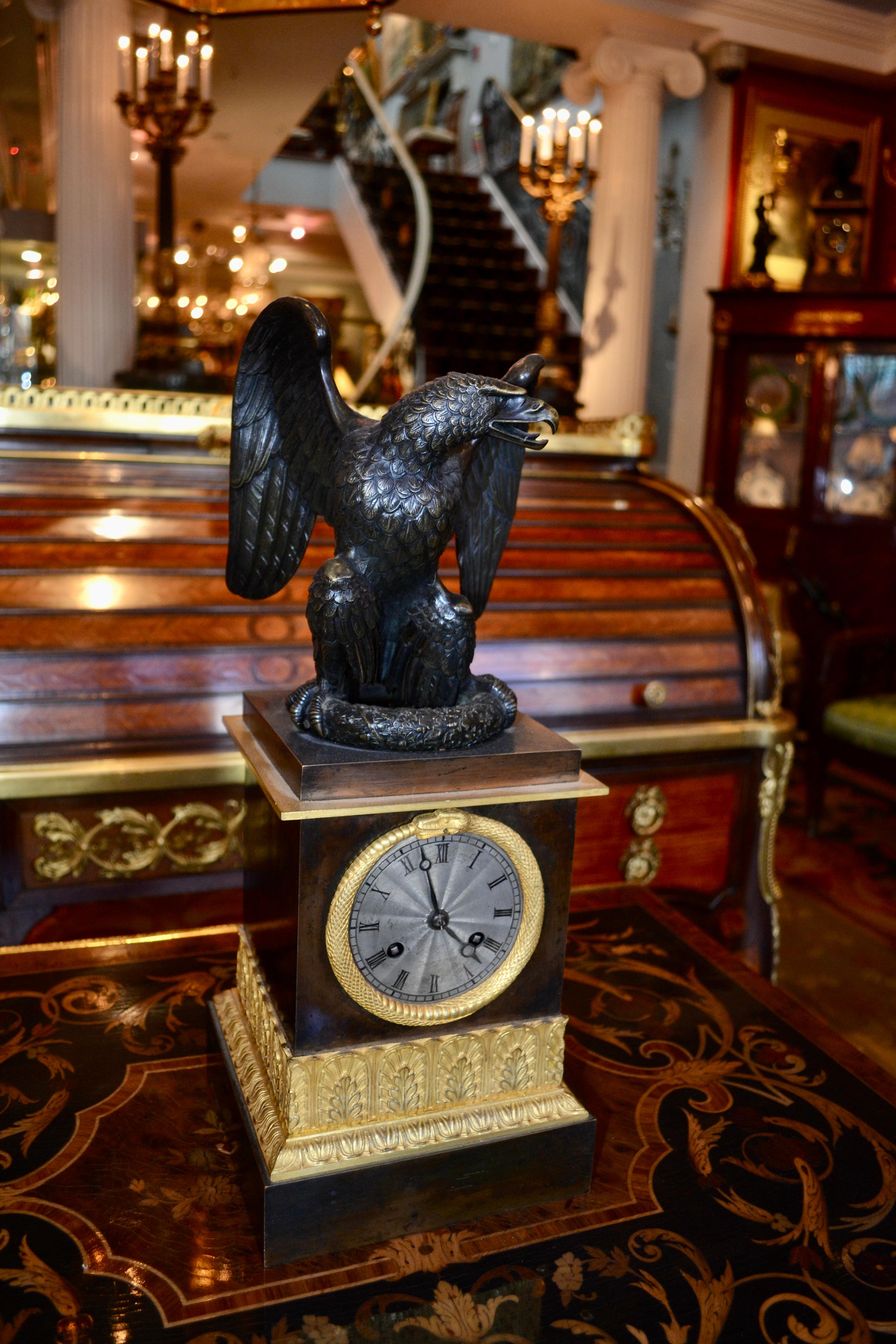 French Restauration Period Eagle Clock For Sale 5