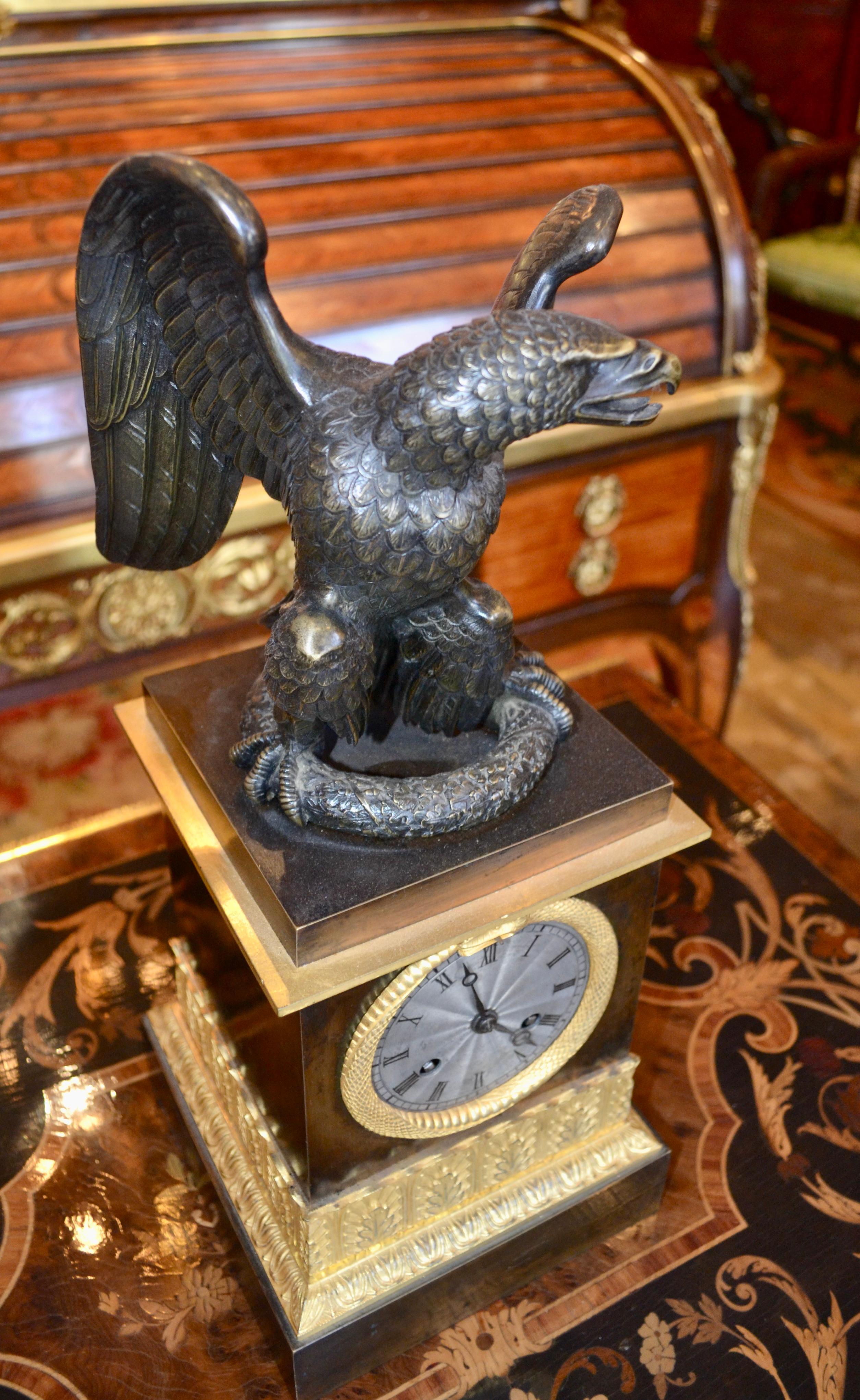 French Restauration Period Eagle Clock For Sale 2