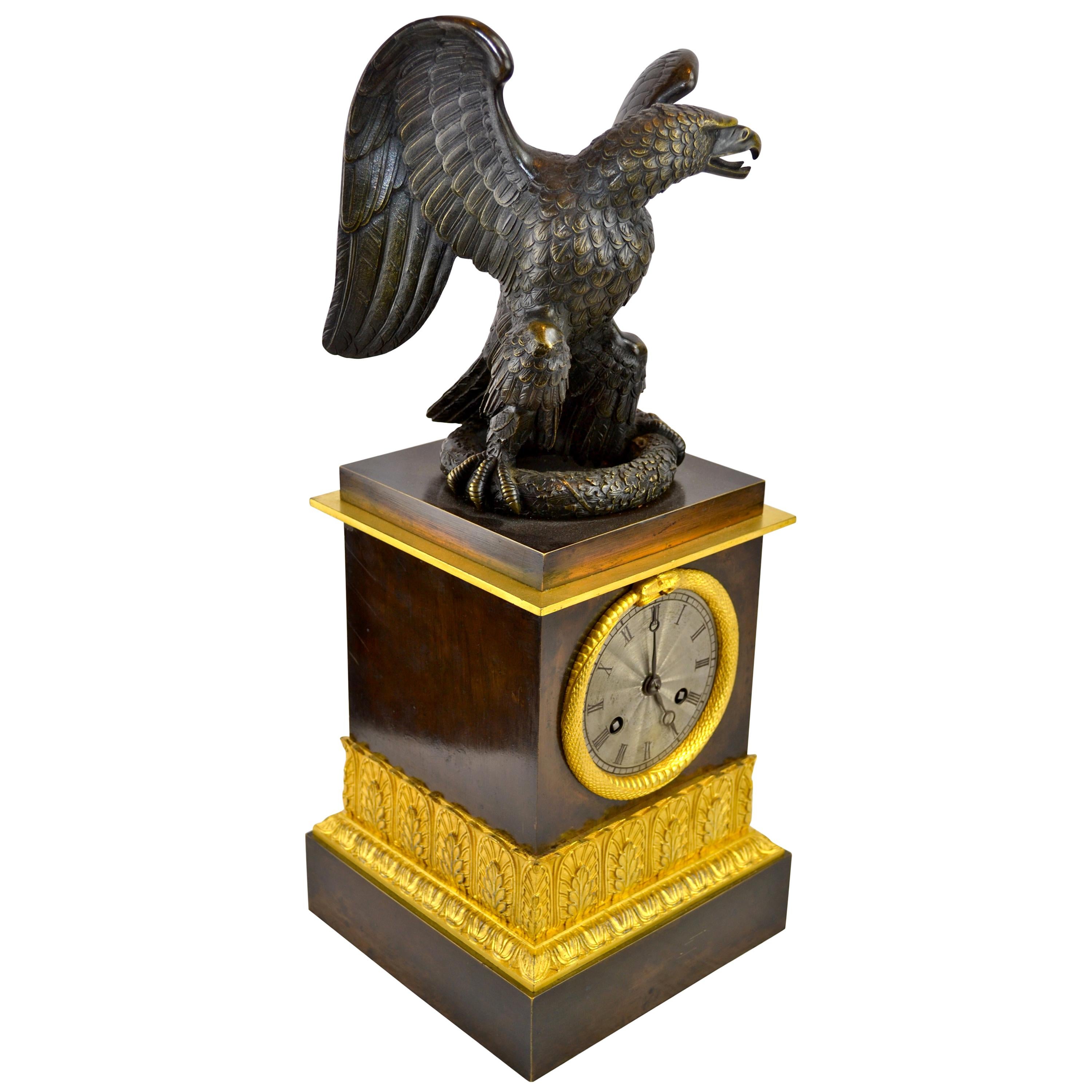 French Restauration Period Eagle Clock For Sale