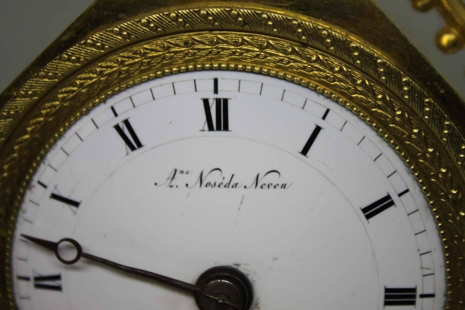 French Restauration Period Gilt Bronze Clock For Sale 9