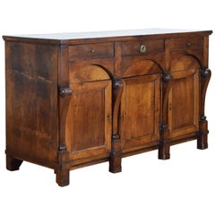 French Restauration Period Mahogany 3-door, 5-drawer Enfilade