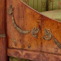 Französisches Tagesbett aus Mahagoni und vergoldeter Bronze aus der Restaurationszeit