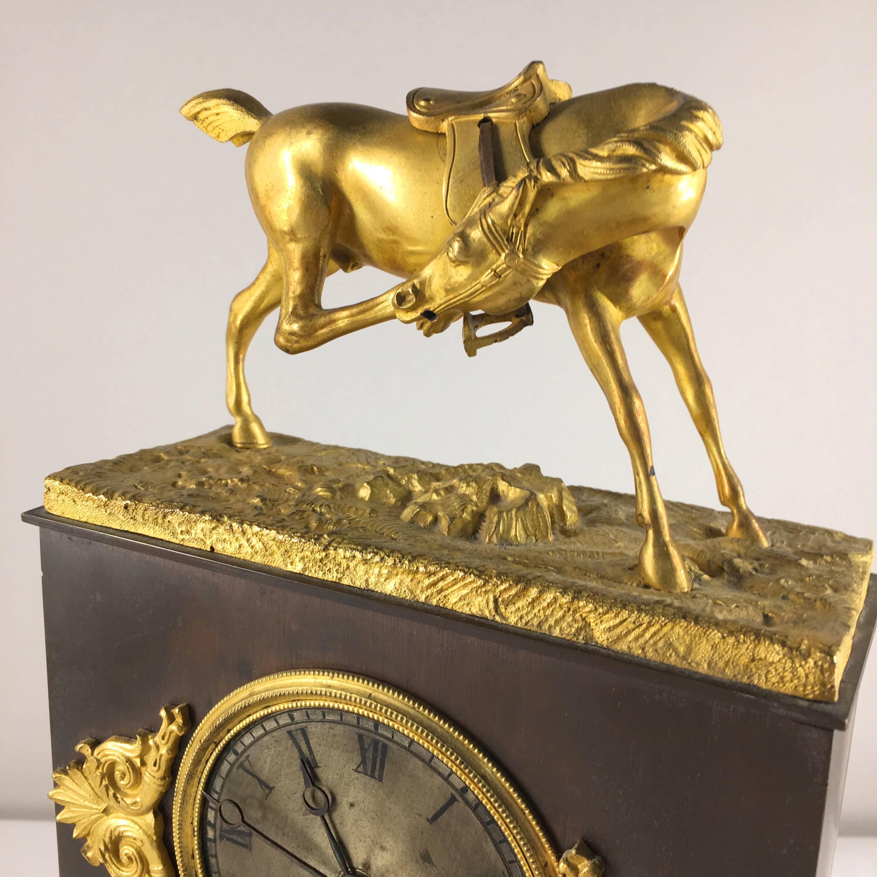 French Restauration Period Mantel Clock, Equestrian 4