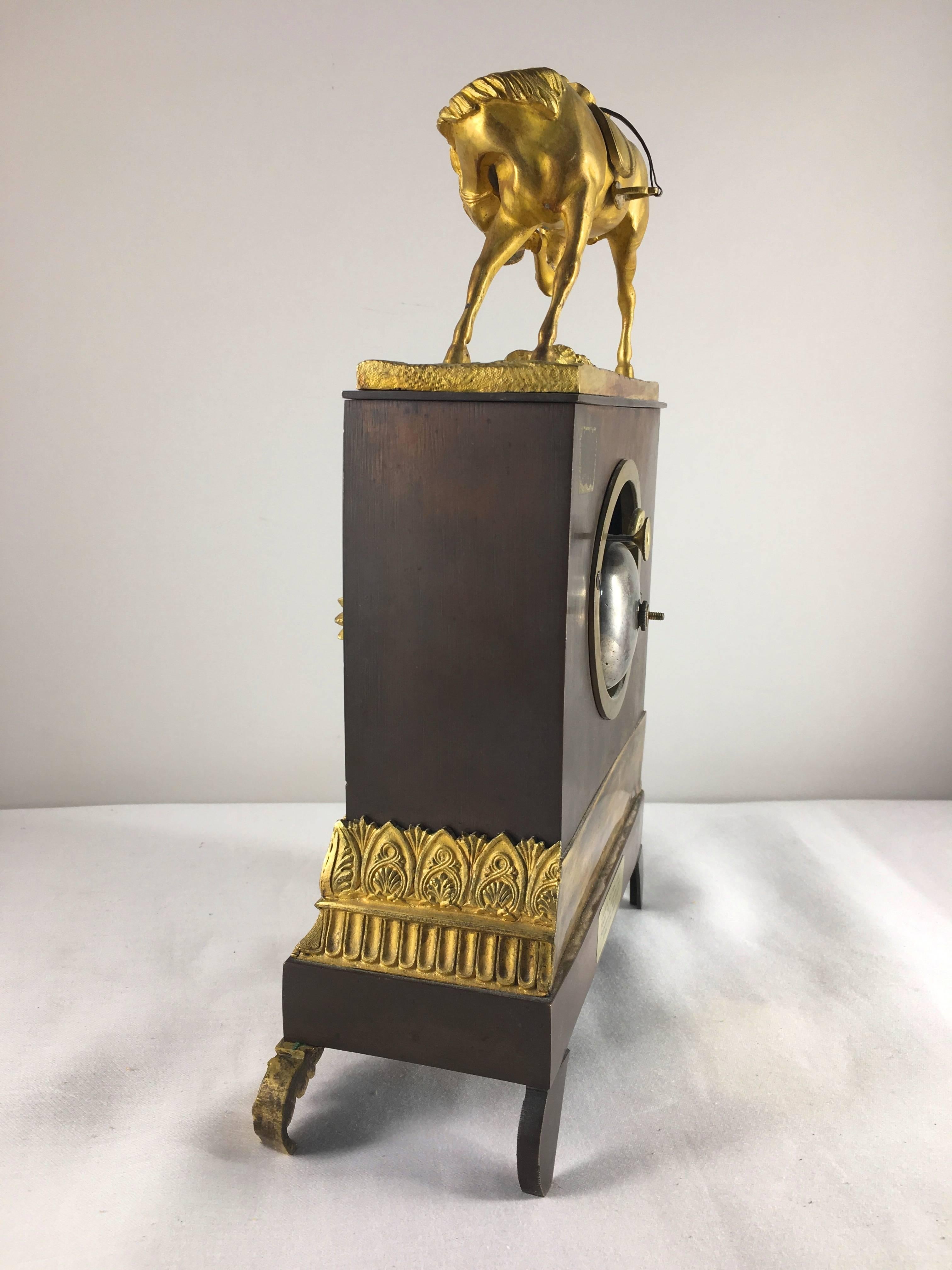 French Restauration Period Mantel Clock, Equestrian 1