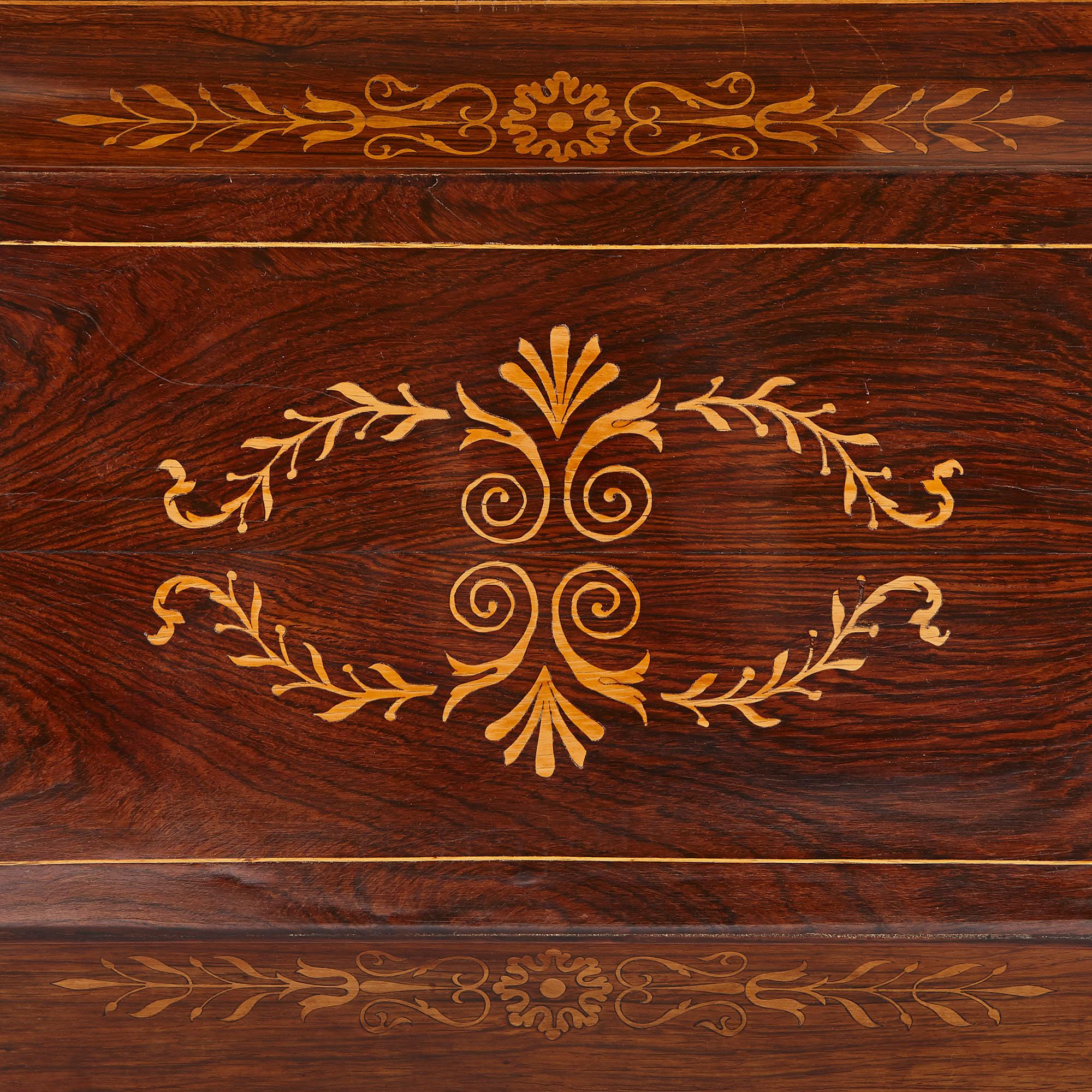 French Restauration Period Rosewood Marquetry Cabinet  For Sale 3