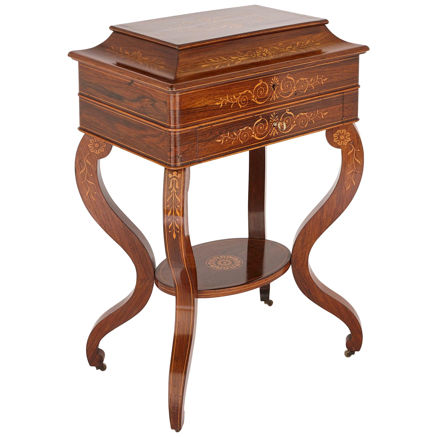 French Restauration Period Rosewood Marquetry Cabinet 