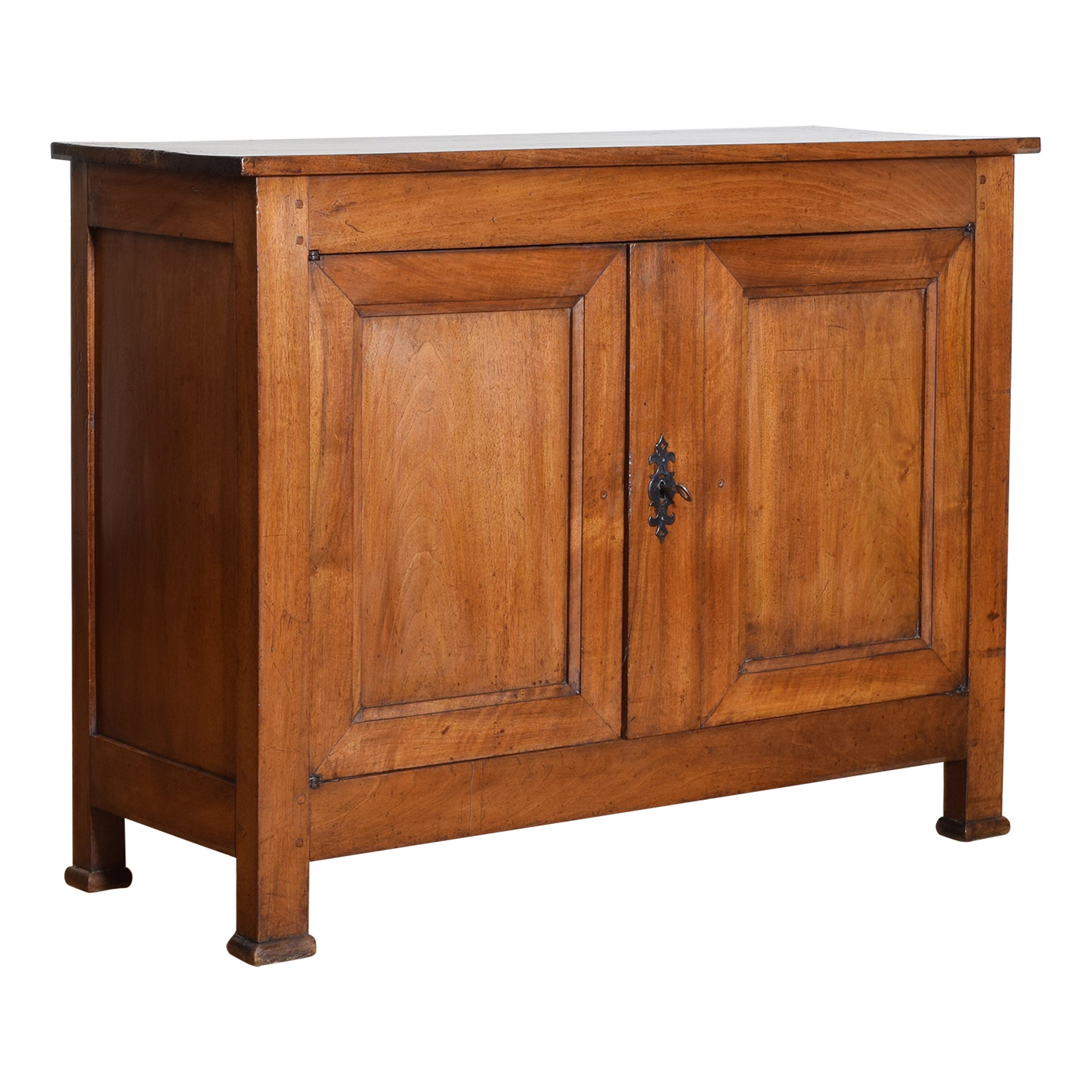 French Restauration Period Walnut 2-Door Shallow Buffet, ca. 1830