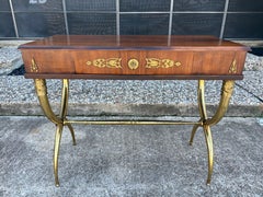 French Restauration Style Desk On Brass Base