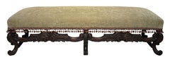 French Restauration Style Walnut Upholstered Bench, Circa 1900