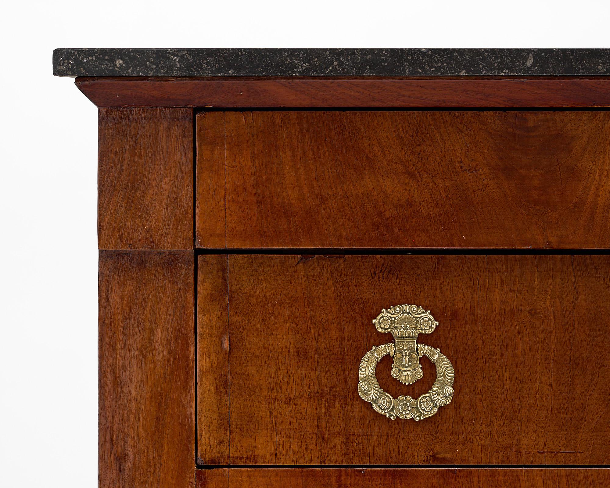 Mid-19th Century French Restoration Chest with Marble Top For Sale