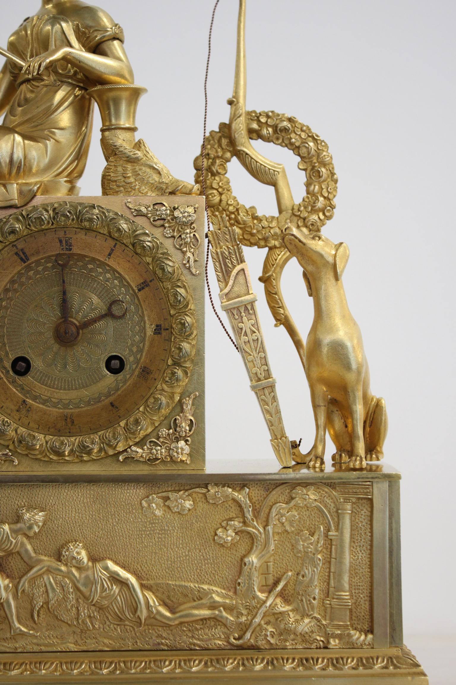 French Restoration Clock Allegory of Hunt 4