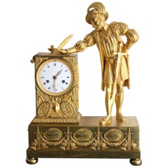 French Restoration Empire Clock Representing François 1er