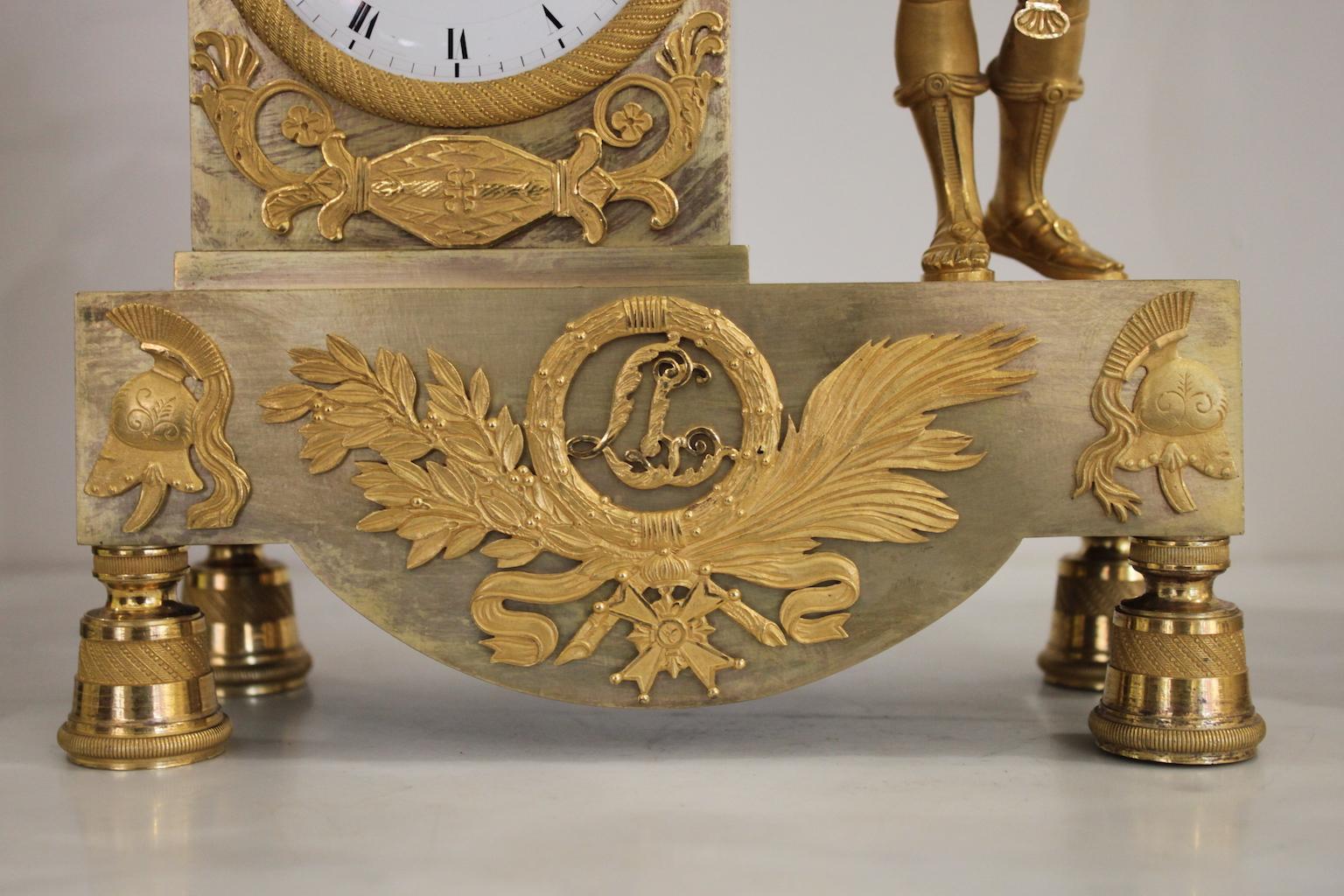 French Restoration Gilt Bronze Clock Louis XIV as Emperor 4