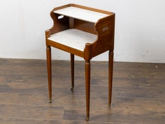 French Restoration Mahogany and Marble Bedside Serving Table, circa 1830